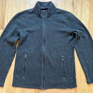 Prana Men’s Size Large Long Sleeve Full Zip Sweater Dark Gray